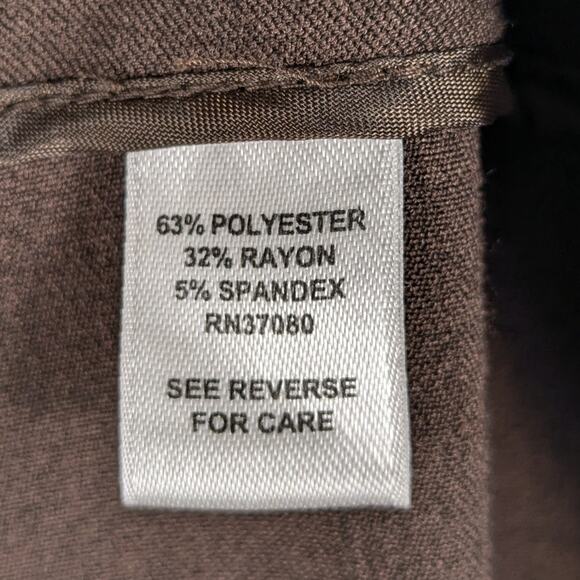 Cato 14W Brown Dress Pants Women Stretch Straight Leg Work Wear Career Trousers - Picture 4 of 4